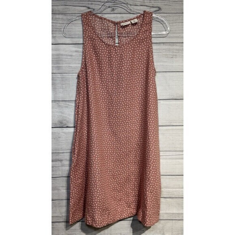 Nicole Miller 100% Linen  polka dot sheath mini Dress SZ SMALL   sleeveless